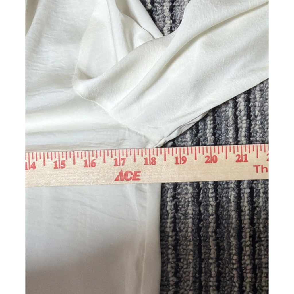 Banana Republic Blouse Womens XS Ivory V Neck Pleat Front Long Sleeve Top NWT