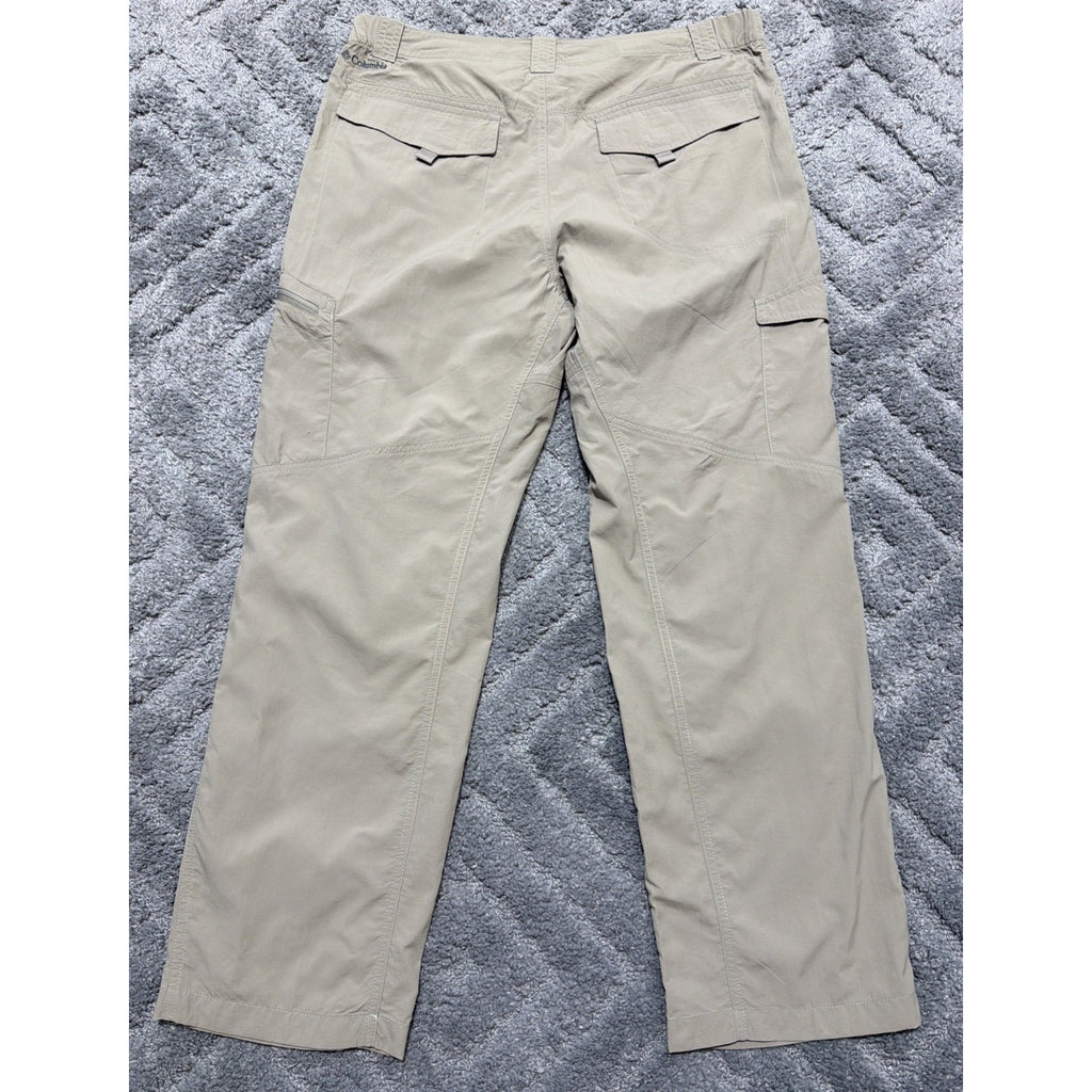 Columbia Omni-Shade Beige Sun Protection Pants Cargo 36x30 Outdoors Fishing
