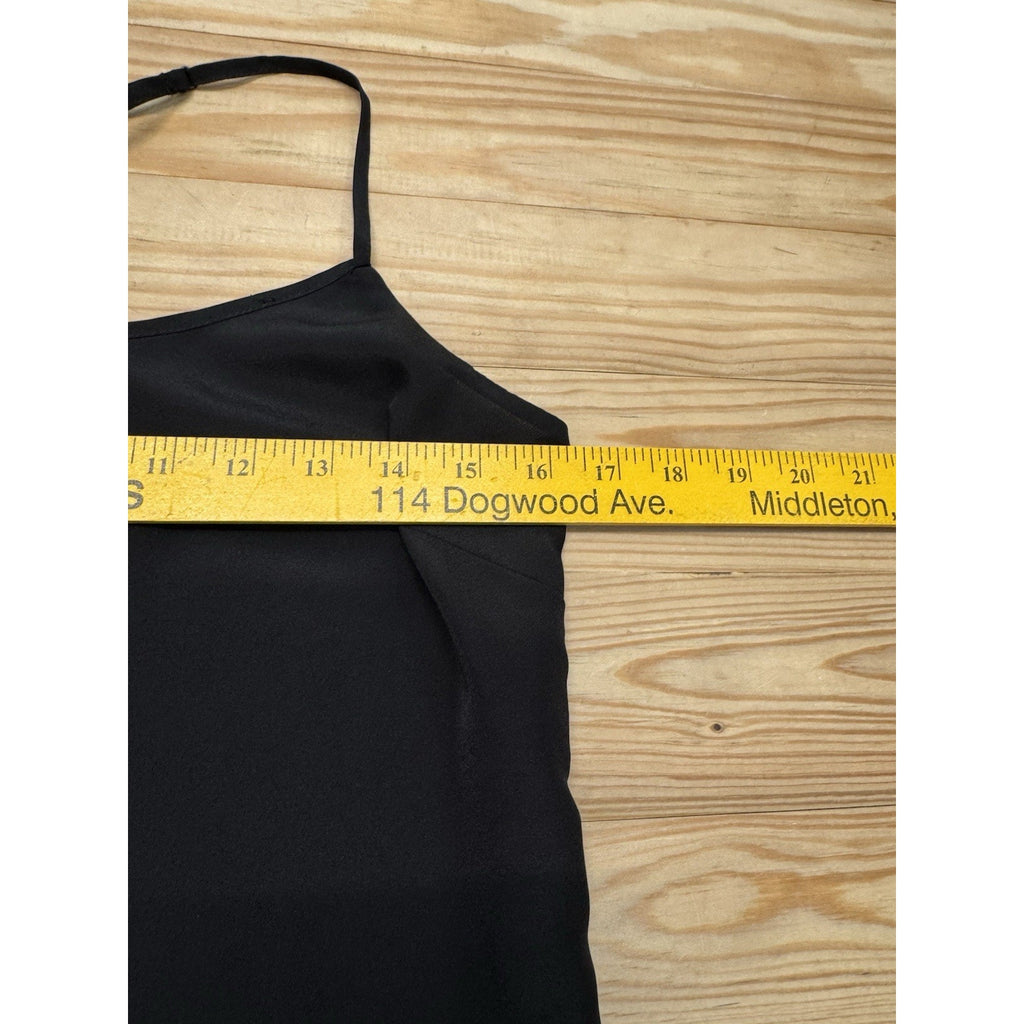 J Crew Cami Racerback Black Sheer Layer Tank Spaghetti Strap Women’s Size 4