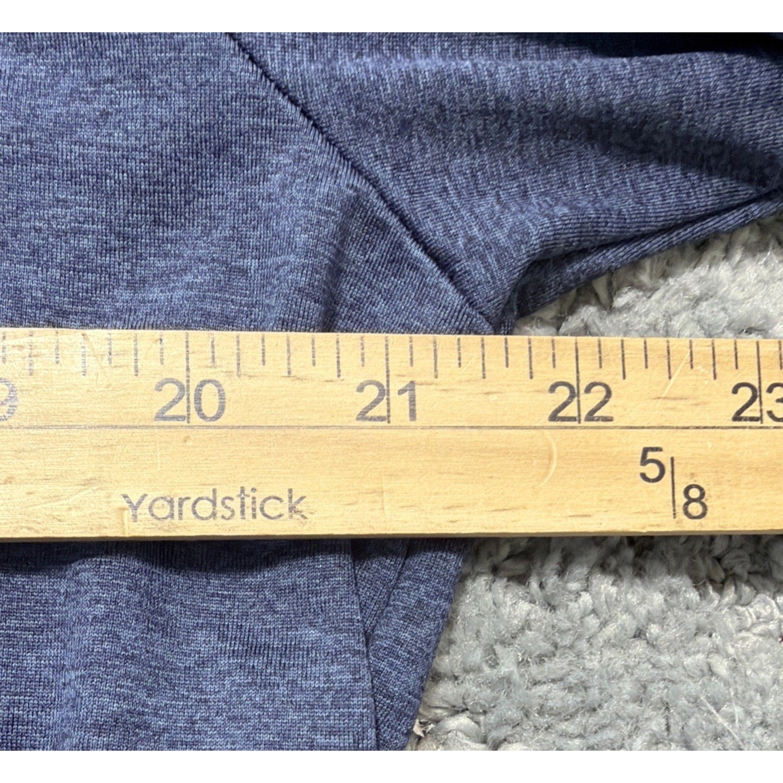 Eddie Bauer Heathered Blue Free Dry Motion Crew Neck Long Sleeve Mens L