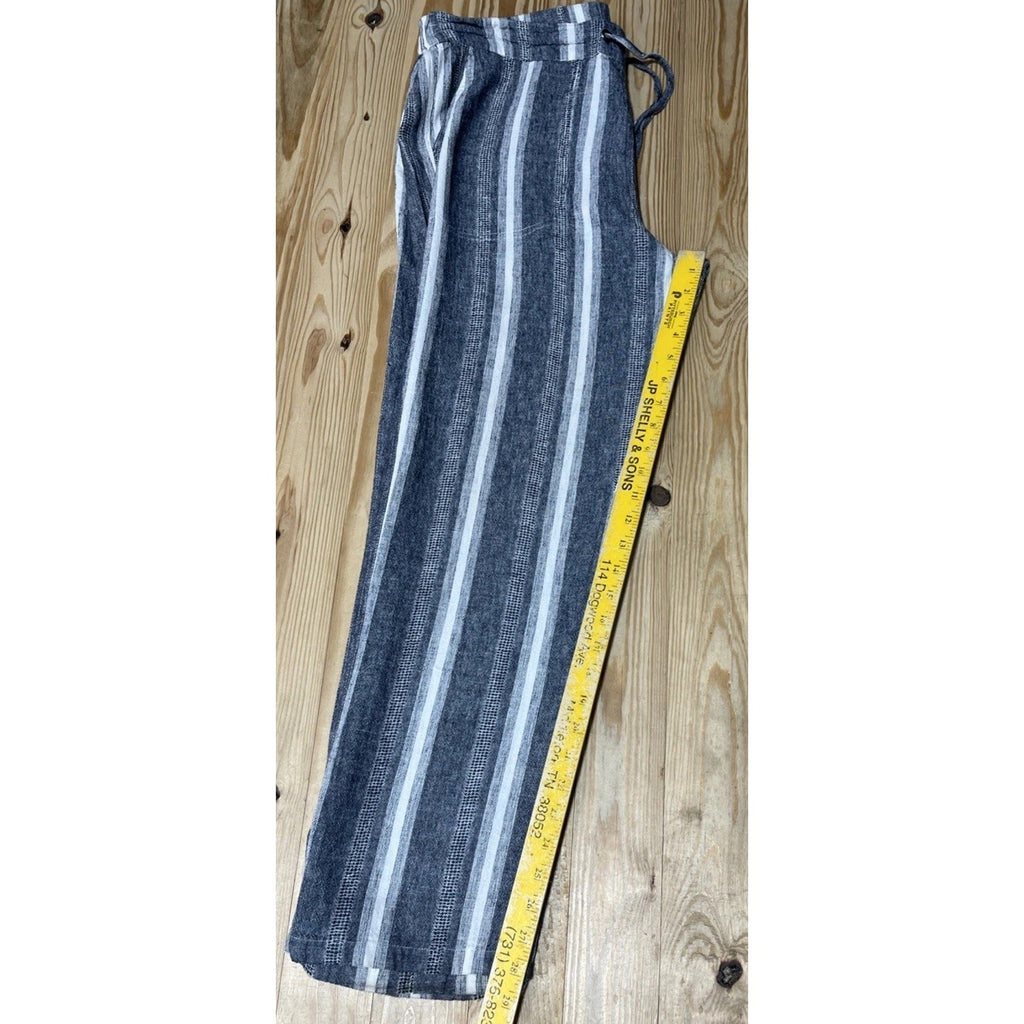 For Cynthia Pants Women PXL Pastel Striped Linen Blend Stretchy