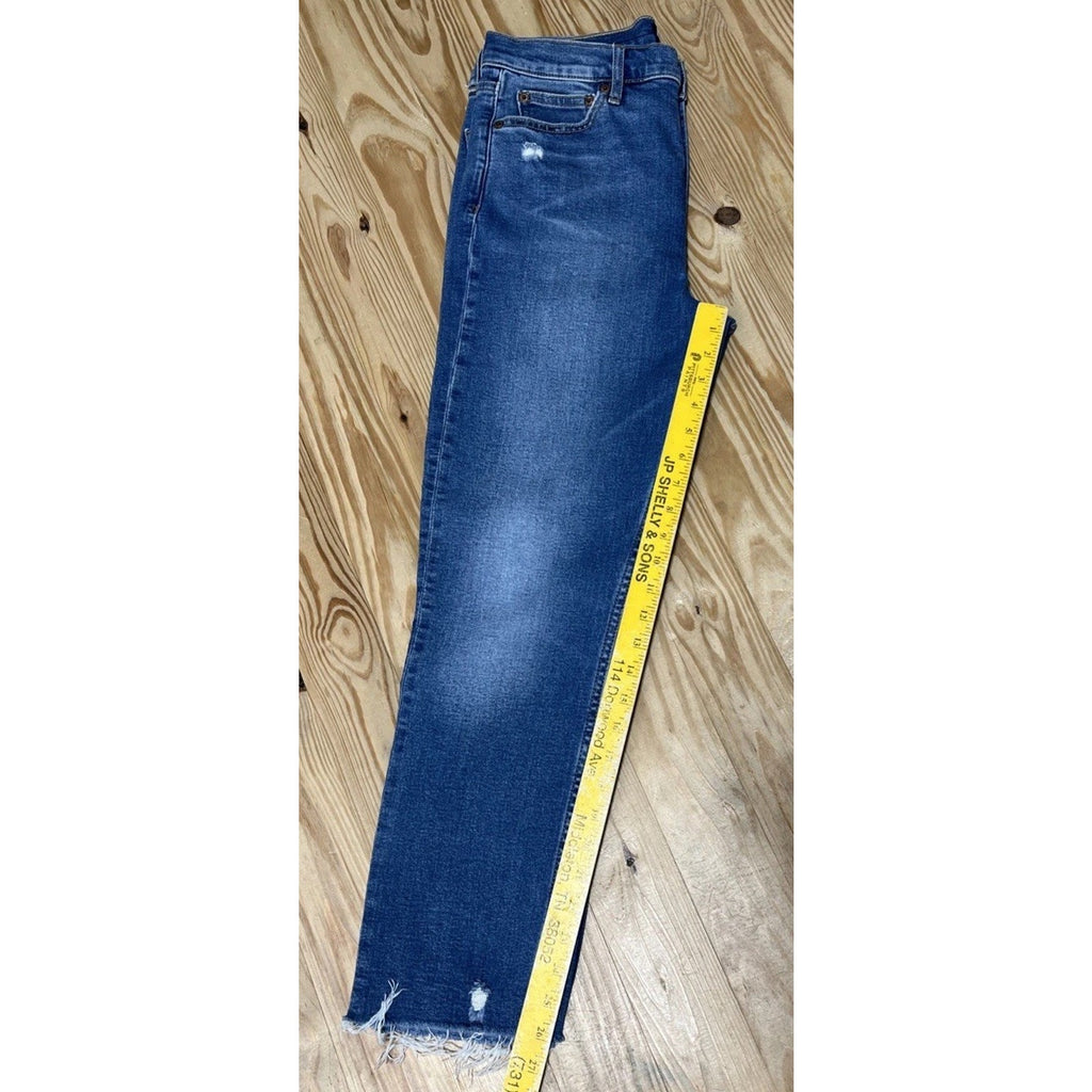 GAP women’s size 10/30 high rise Raw Hem Distressed cigarette jeans