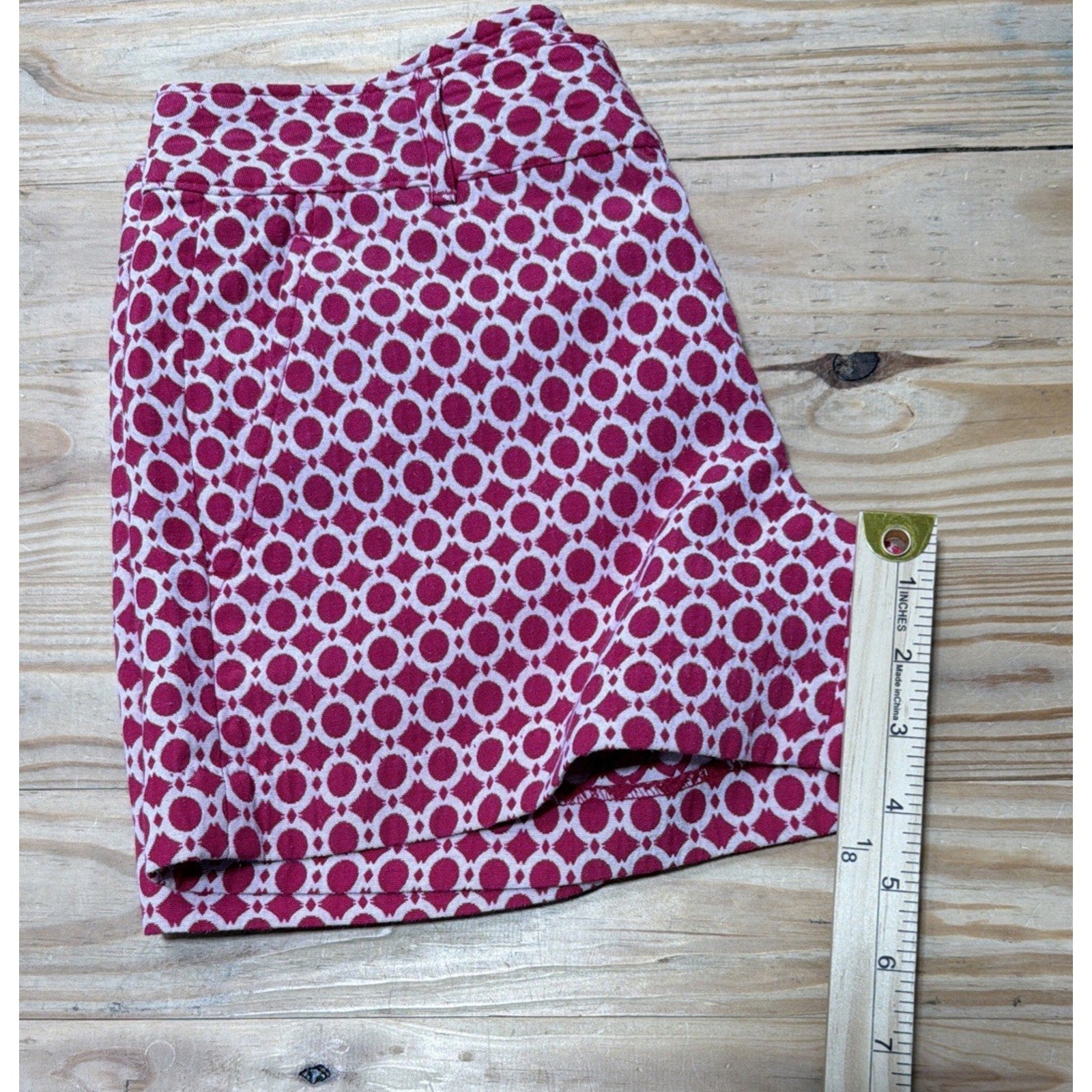 BANANA REPUBLIC Size 0 Women's Pink Print Shorts Chino 29x3.5