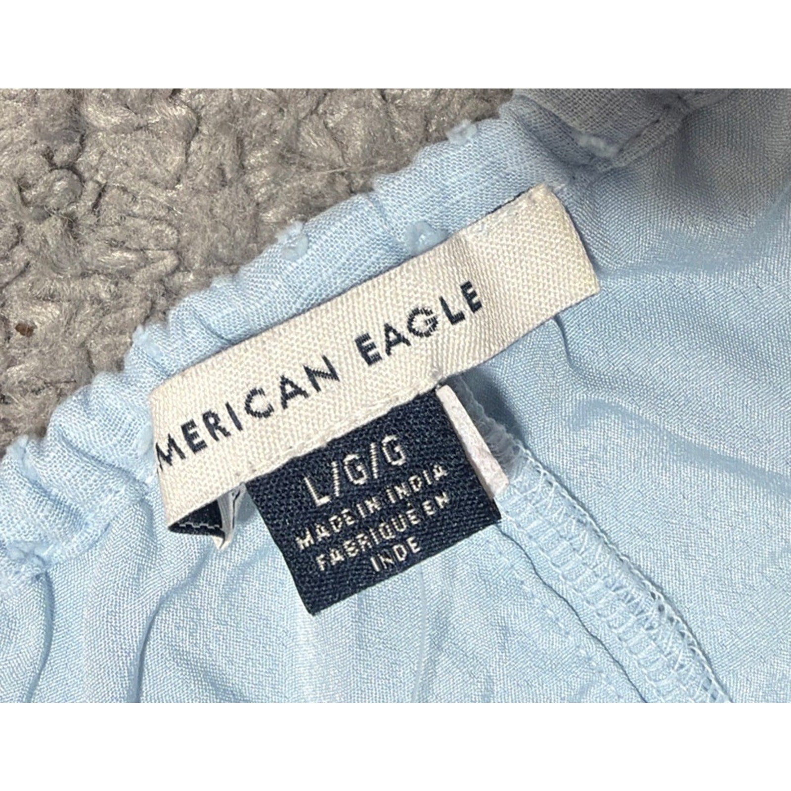 American Eagle High Waisted Cascade Ruffle Maxi Skirt Blue Size Large NWT