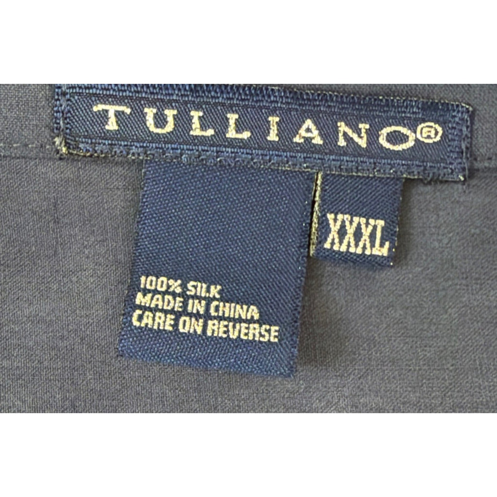 Tulliano Men's 100% Silk Blue Button Down Shirt Size 3XL NWT