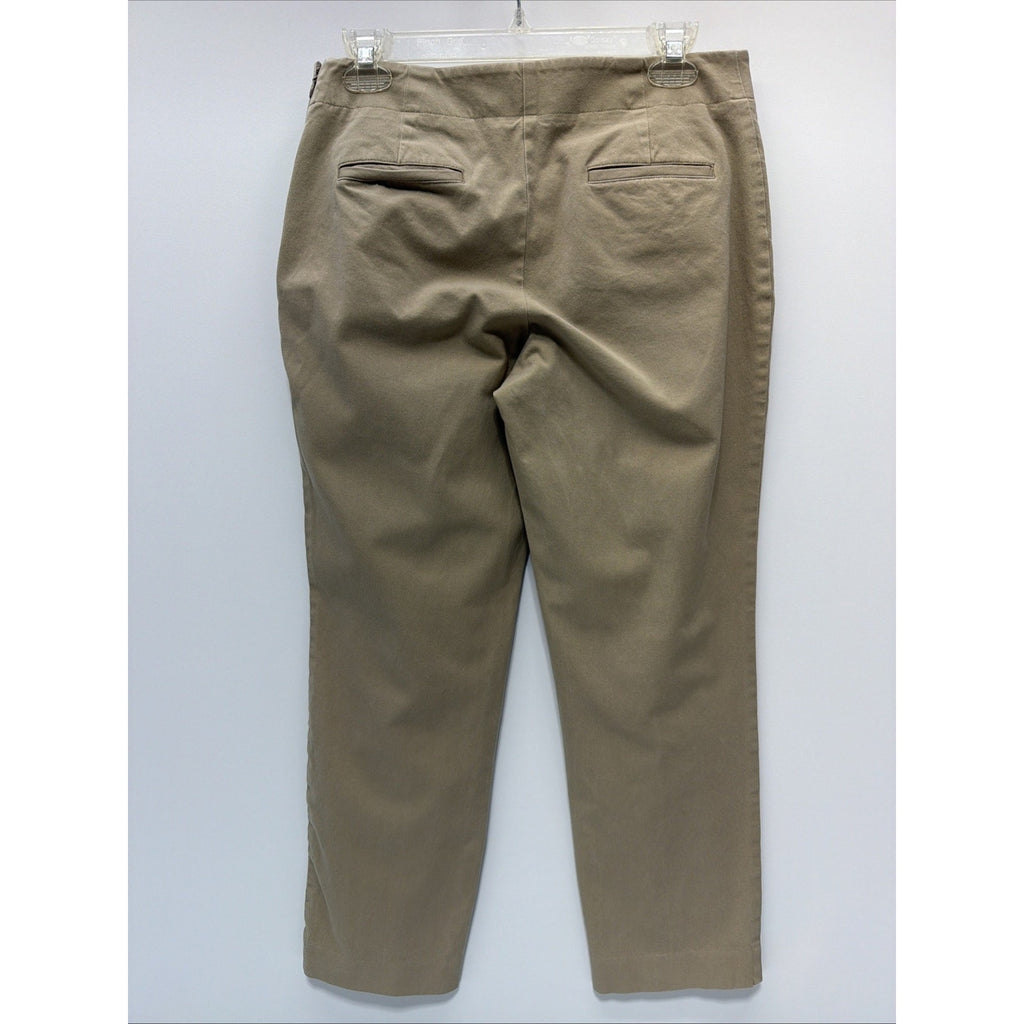 Talbots Heritage Pull On Pants Khaki Tan Womens 8P Dress Tapered Leg Office