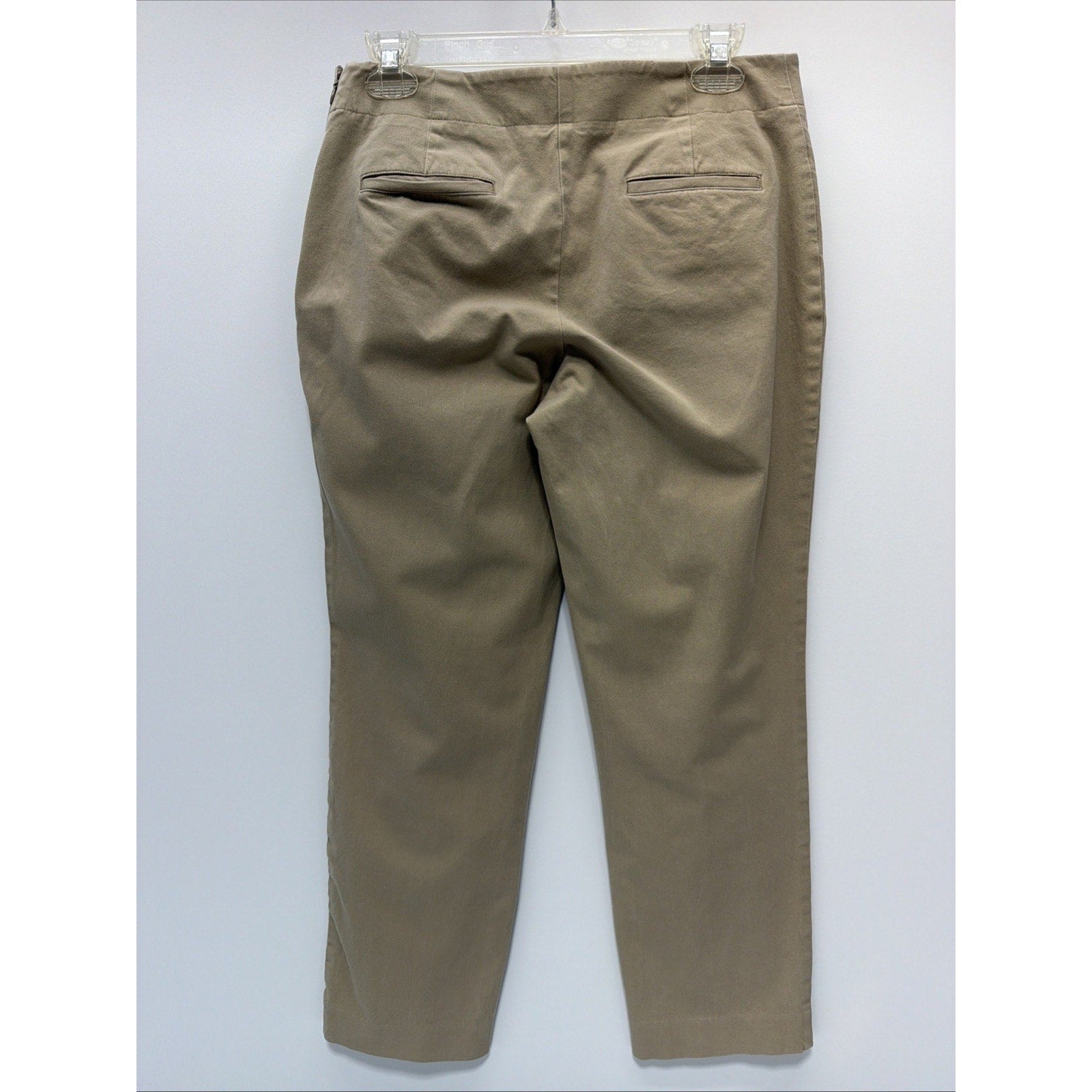 Talbots Heritage Pull On Pants Khaki Tan Womens 8P Dress Tapered Leg Office