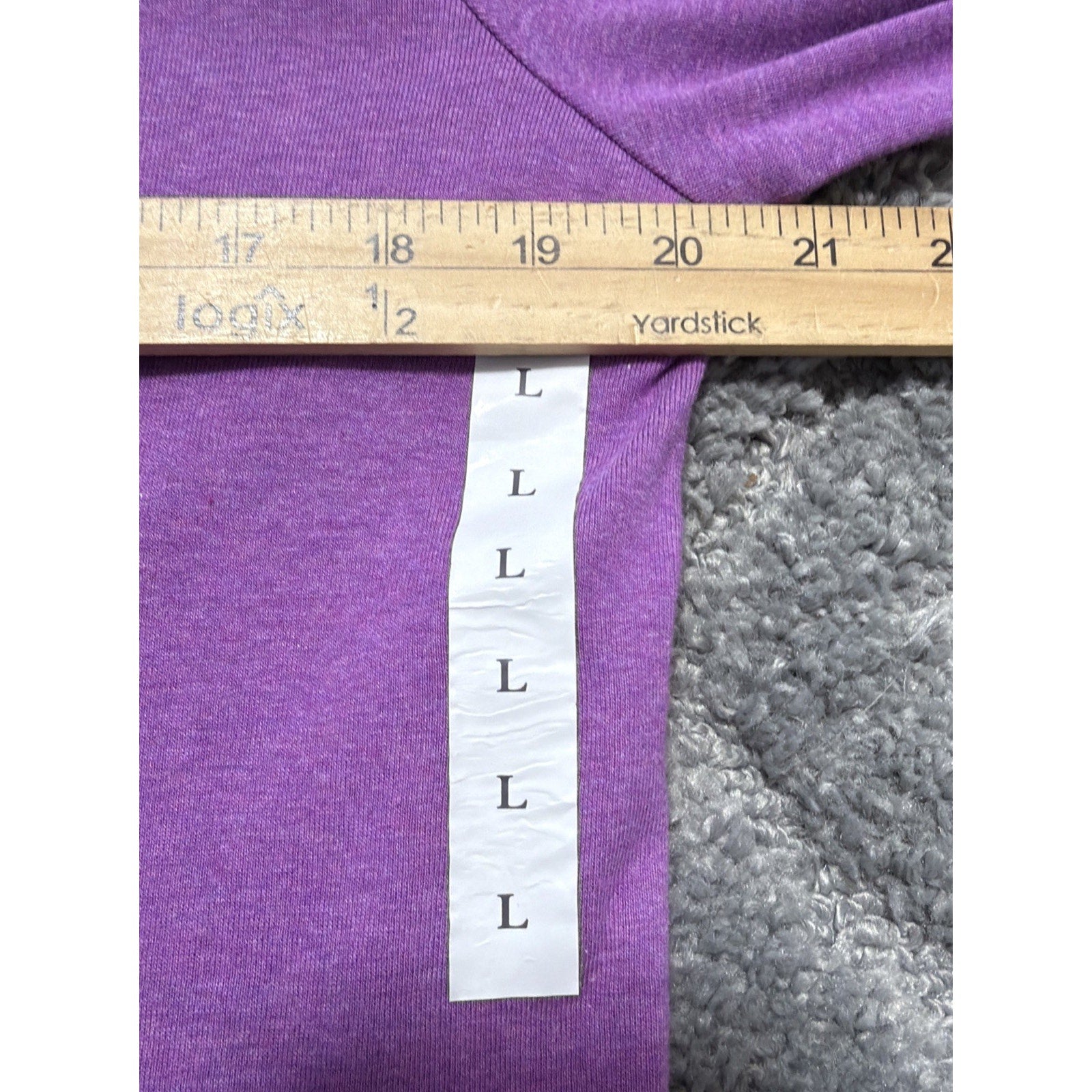 Croft Barrow Zip Shoulder Detail 3/4 Sleeve Top Woman's L Solid Purple New