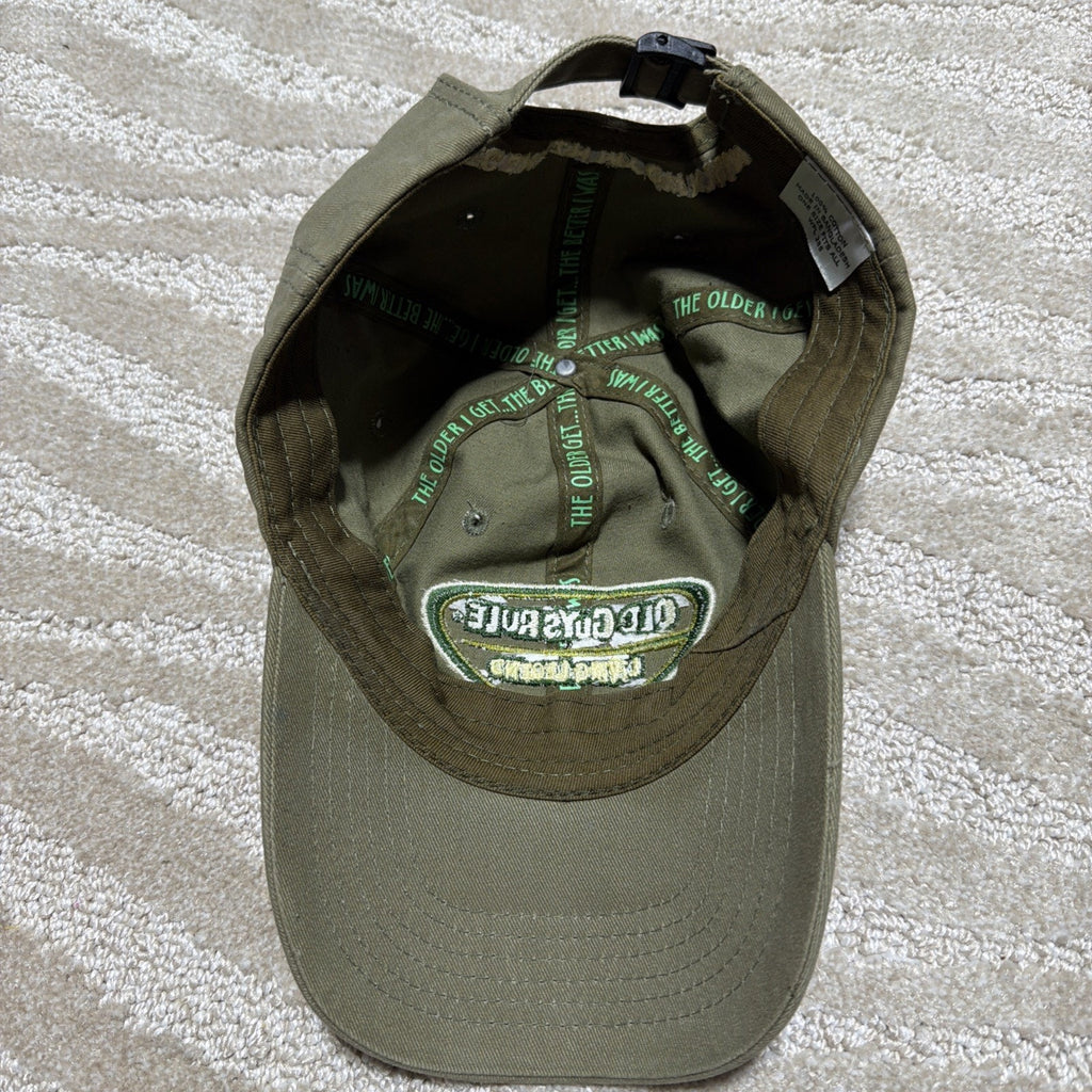 Old Guys Rule Living Legend Strapback Baseball Cap Green 1 Size Embroidered EUC