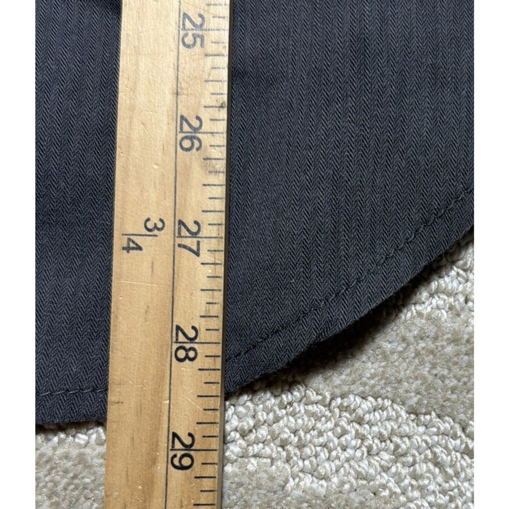 Burnside Men's Gray Long Sleeve Yarn Dyed Button Down Cargo Shirt Size Small