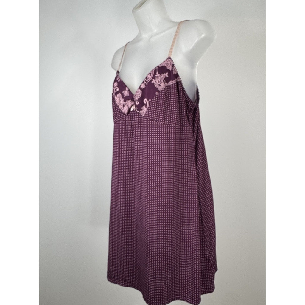 Apt. 9 Intimates Purple Polka Dot Chemise Nightgown Womens Large