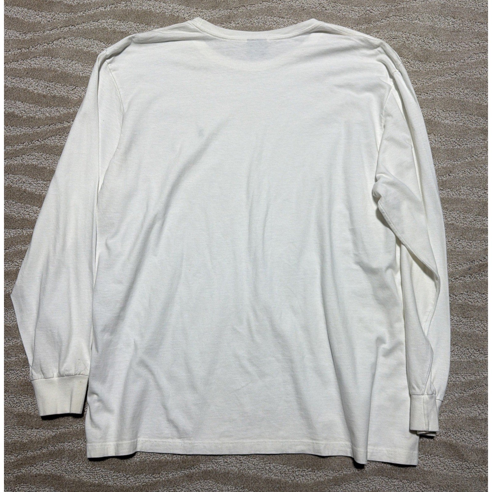 Vintage Polo Ralph Lauren Men's XXL Jersey Long-Sleeve T-Shirt in White