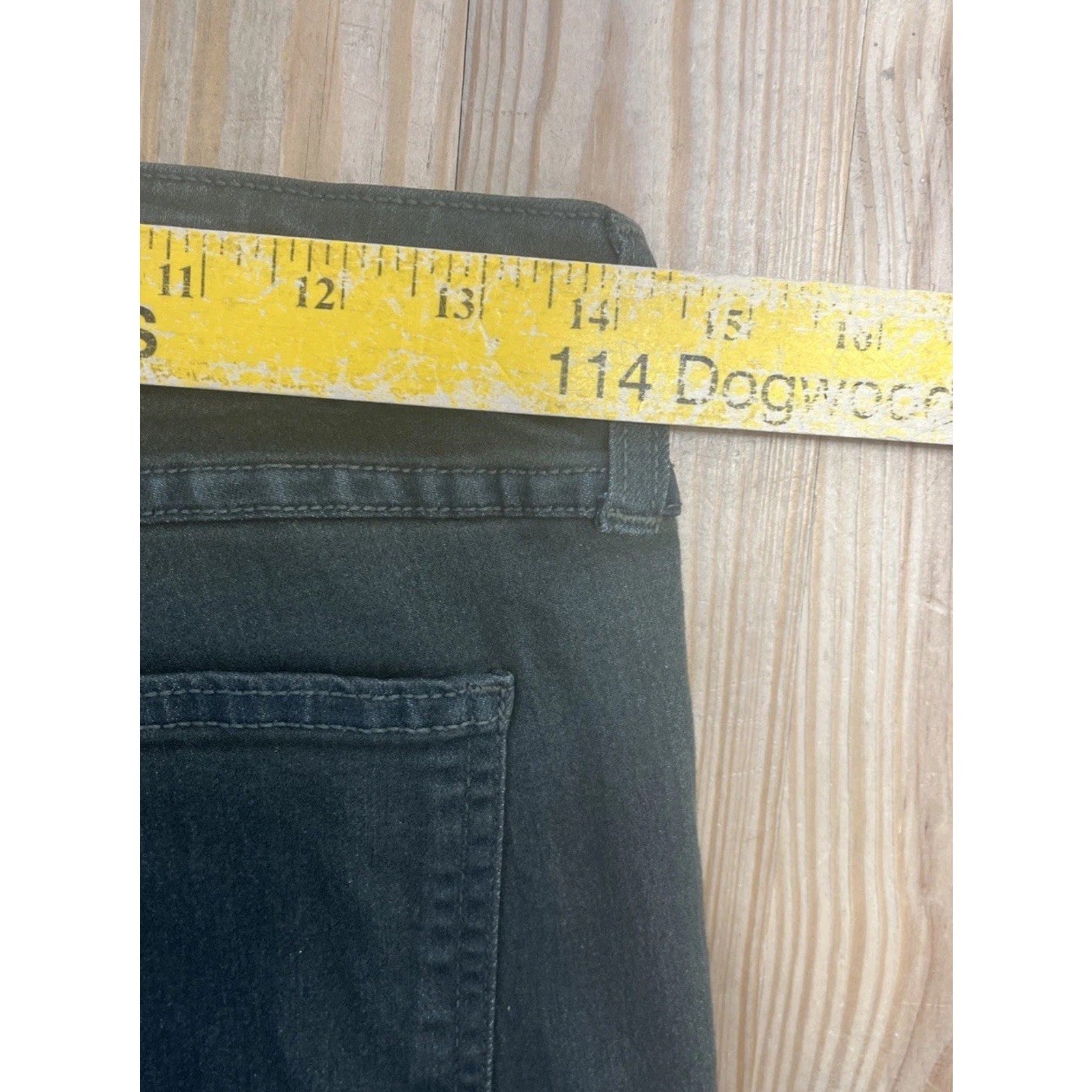 Just Black Denim Green Jeans Womens Size 29P Ankle Skinny Stretch Made In USA
