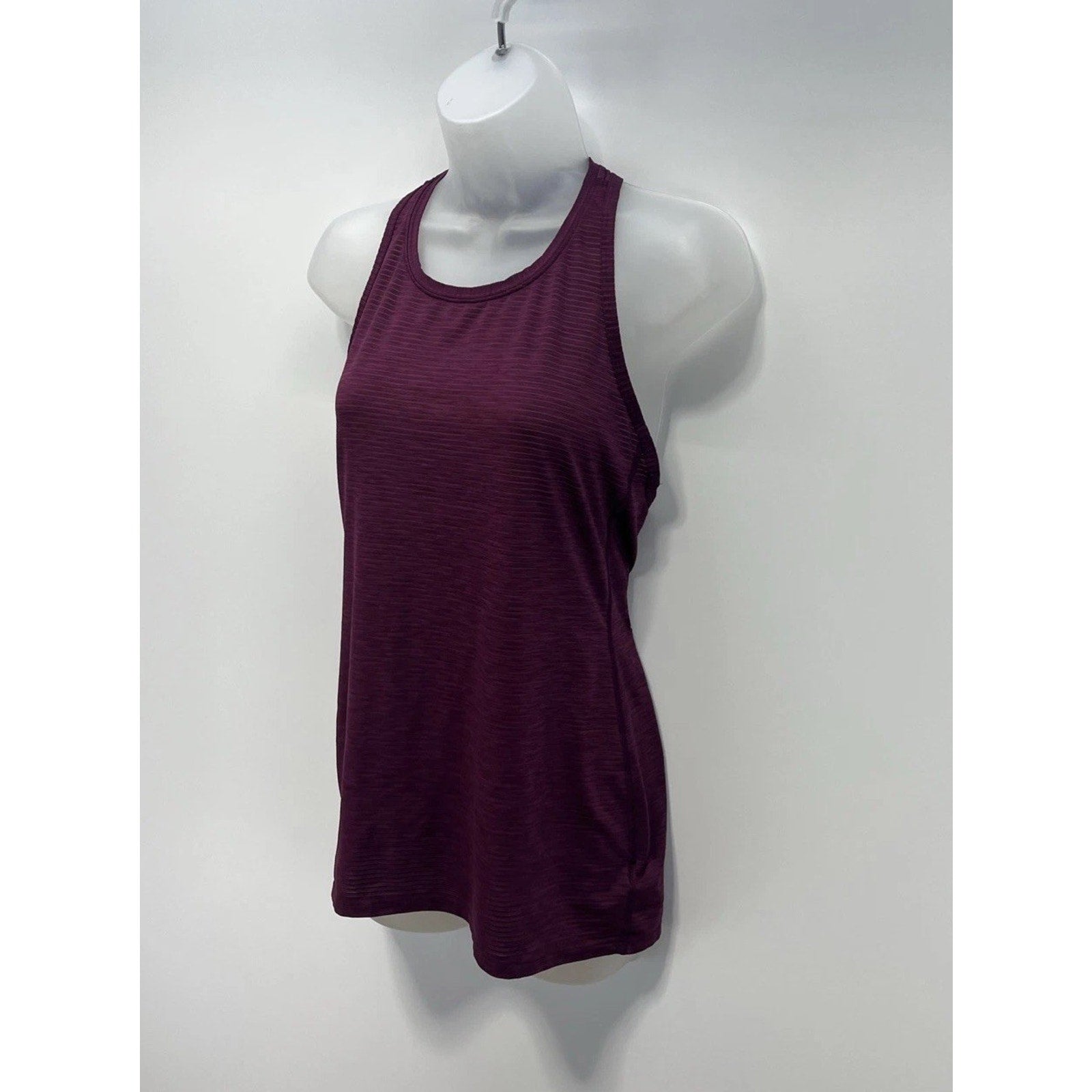 Athleta Shadow Stripe Racerback High Neck Chi Tank Size XS Purple Lightweight