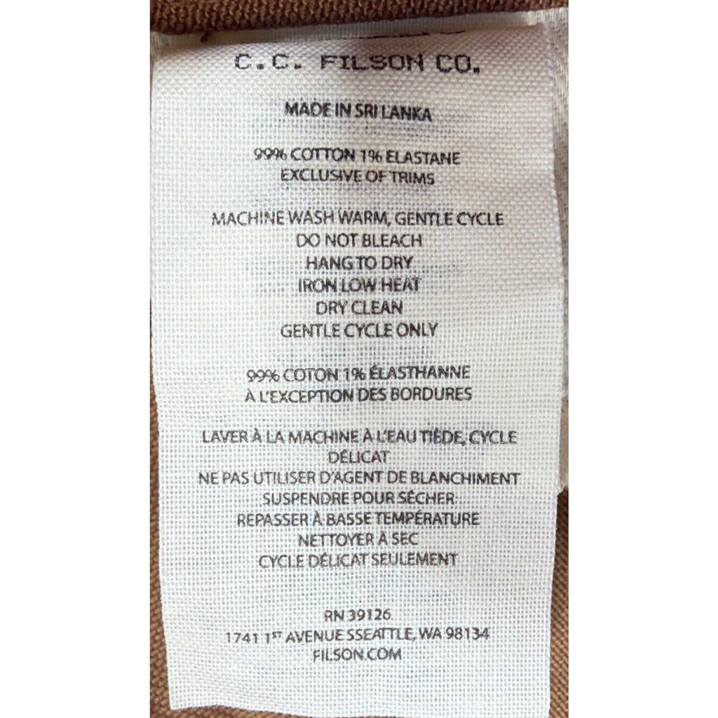 Filson Canvas Slim Leg Pants Partridge Size 8 Cotton Double Knee MSRP $150