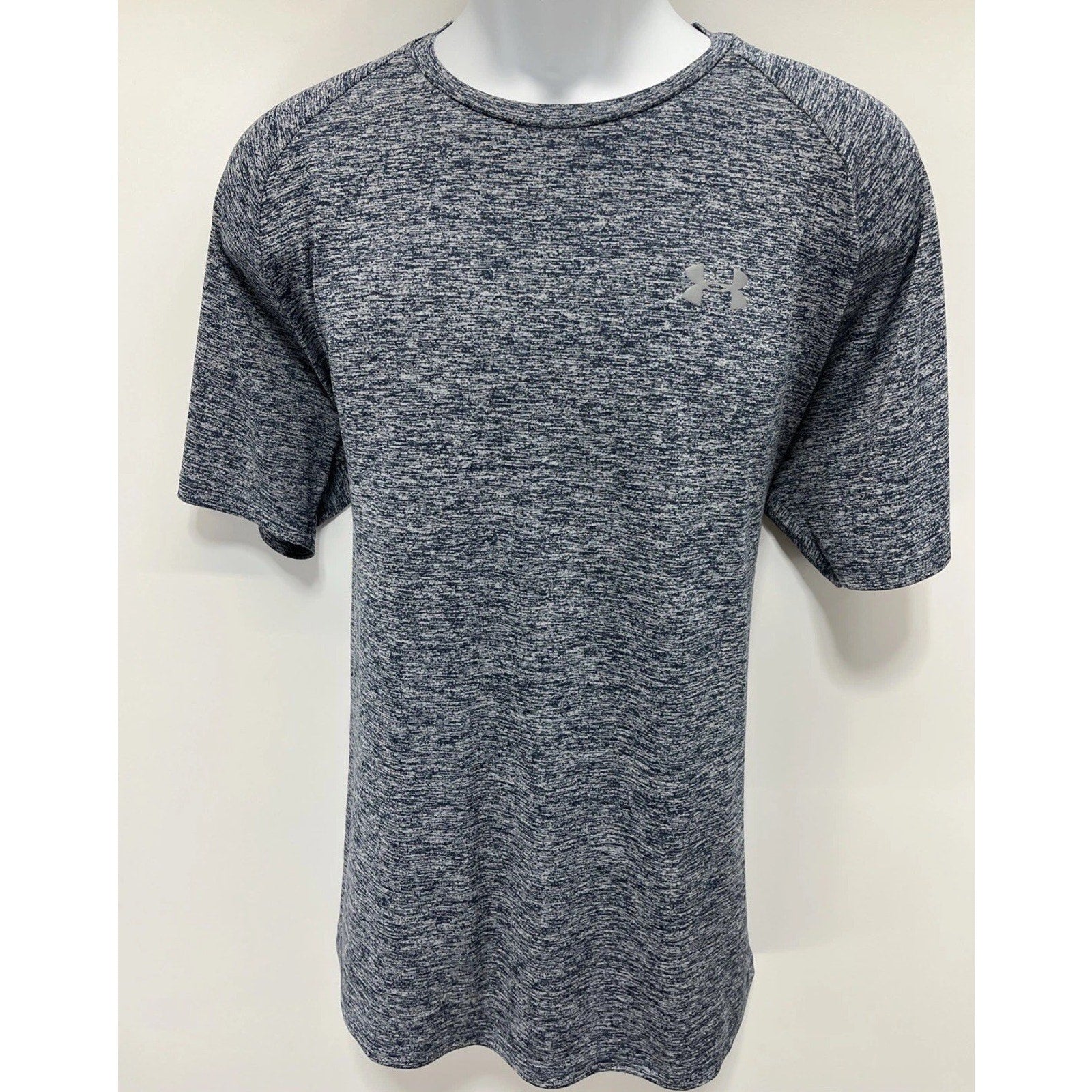 Under Armour The Tech Tee Heathered Blue Athletic Running T-Shirt Men's Size XL