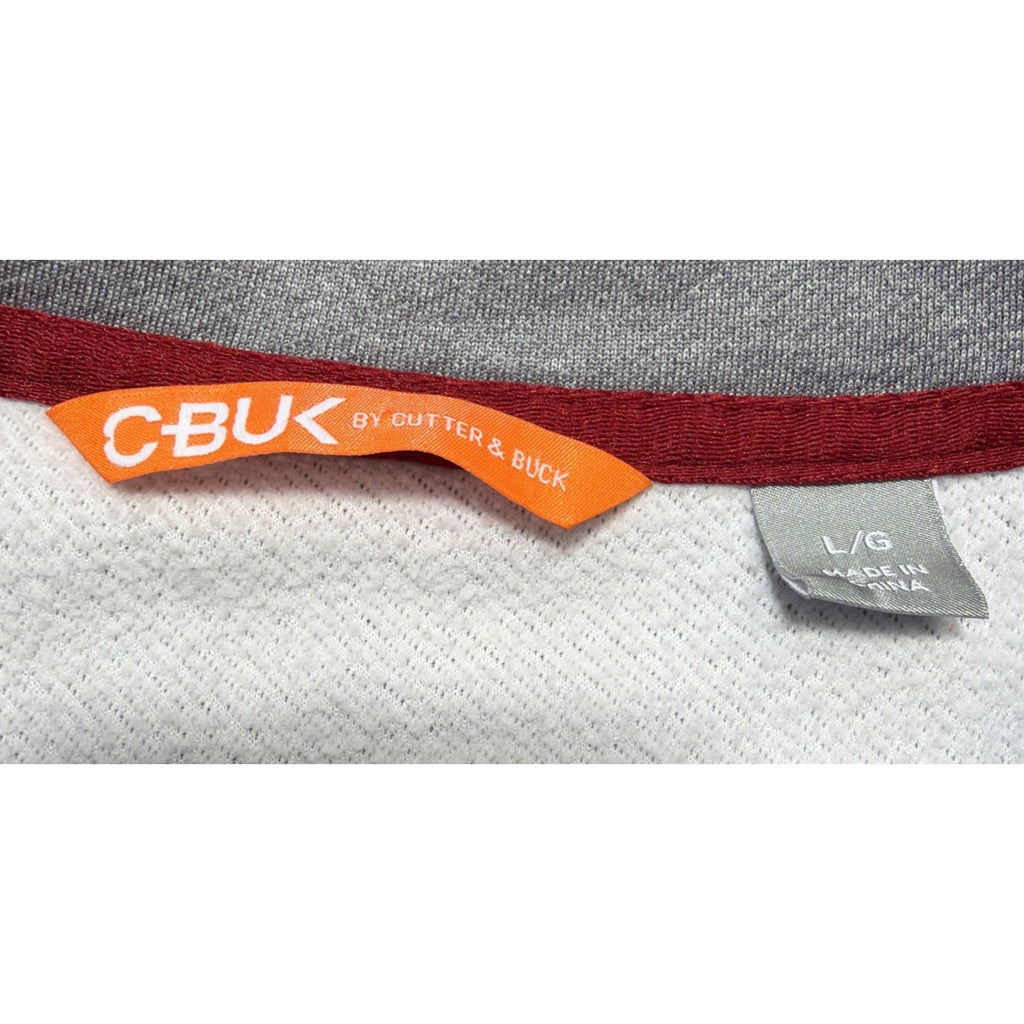 Cbuk By Cutter & Buck Mens Red Long Sleeve Pop Fly Fleece Full Zip Jacket Size L