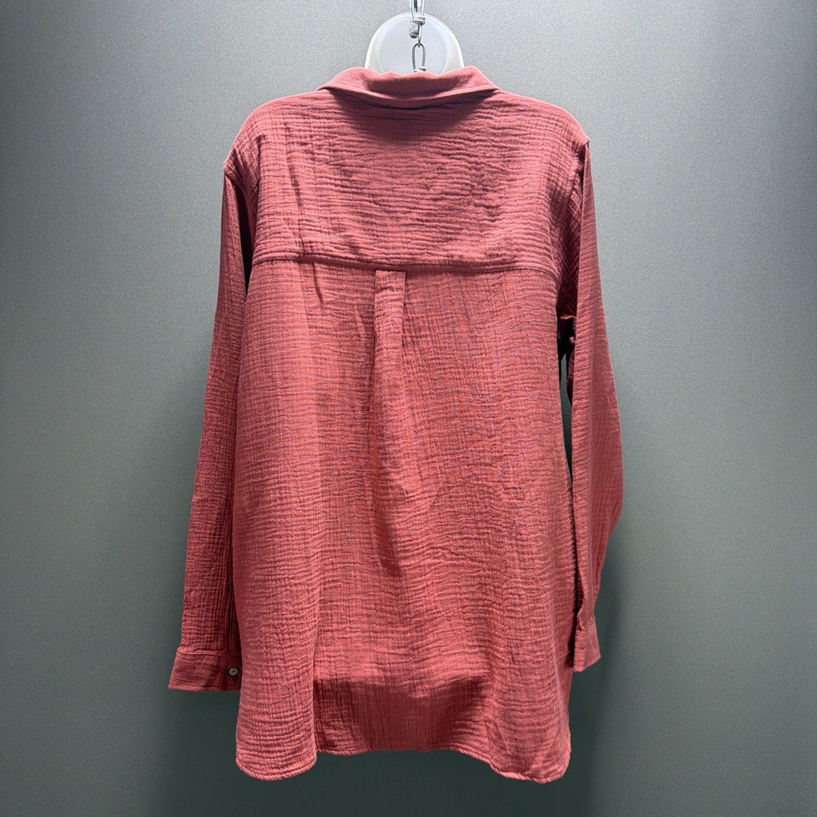 NWT Jessica Simpson Cotton Gauze Relaxed Fit Button Front Collared Shirt XL