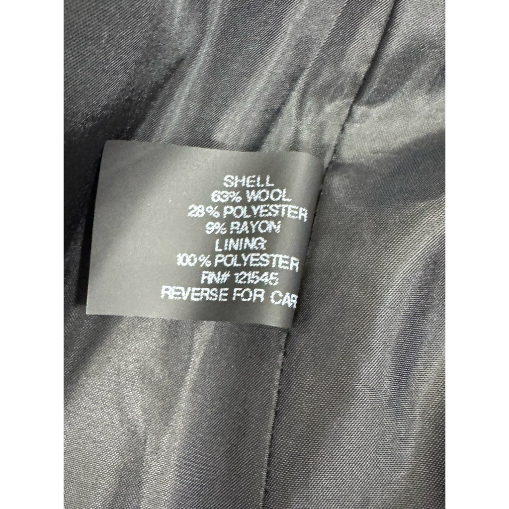 Women's PL London Fog Wool Blend Dark Charcoal Button Front Pea Coat Medium EUC