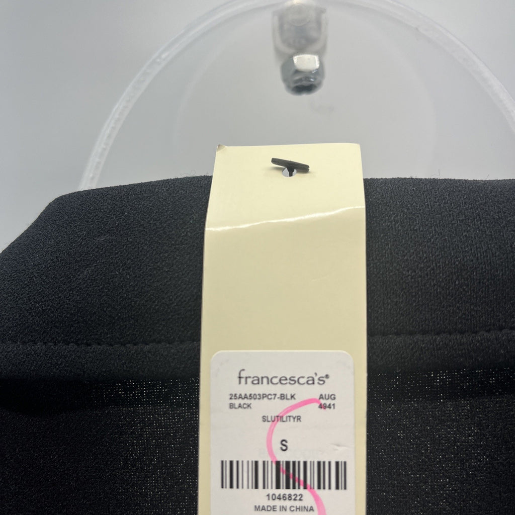 NWT Blue Rain X Francesca’s Womens Black Romper Sz S Button Down Sleeveless