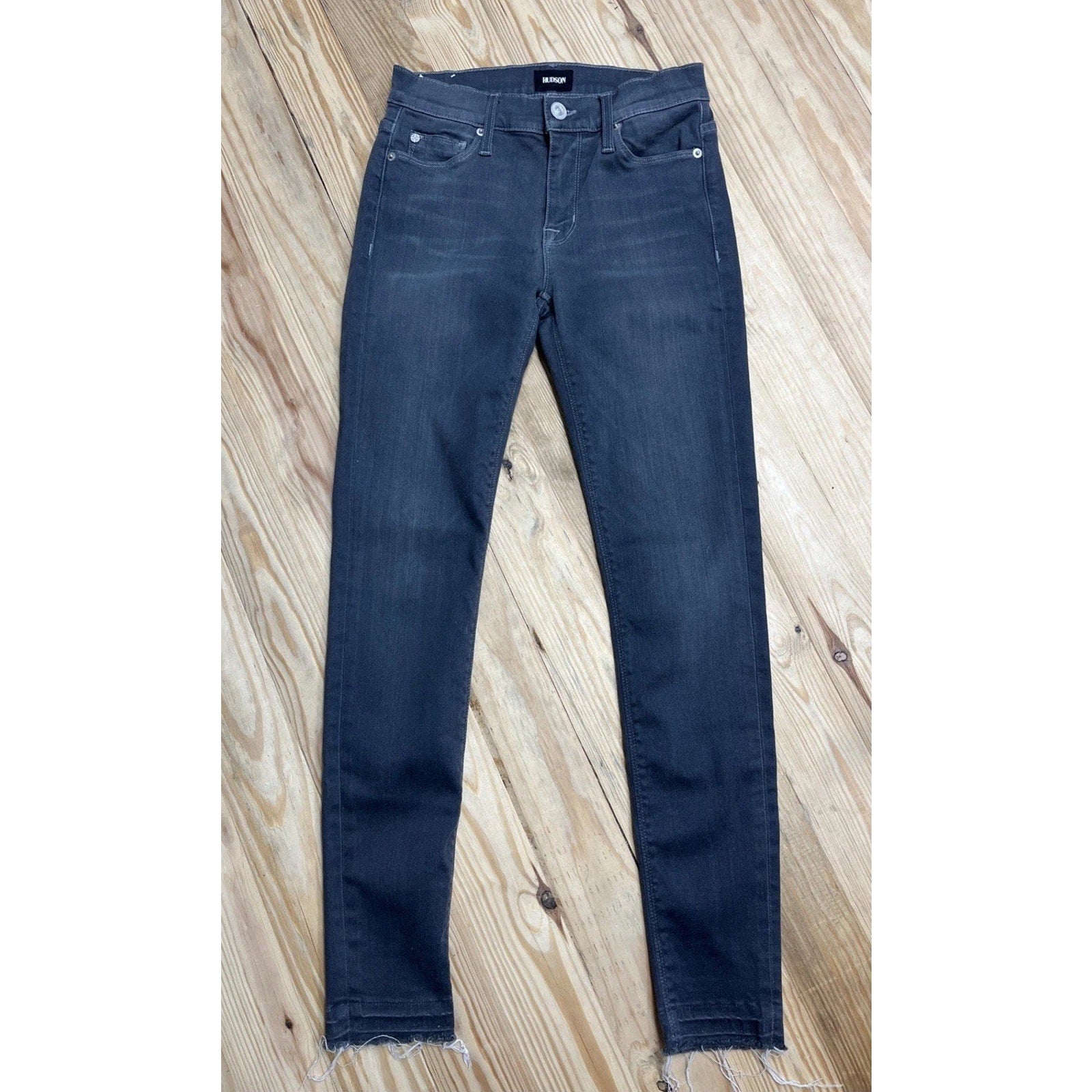 Hudson Size 25 Women Jeans Nico Mid Rise Super Skinny Gray Denim EUC