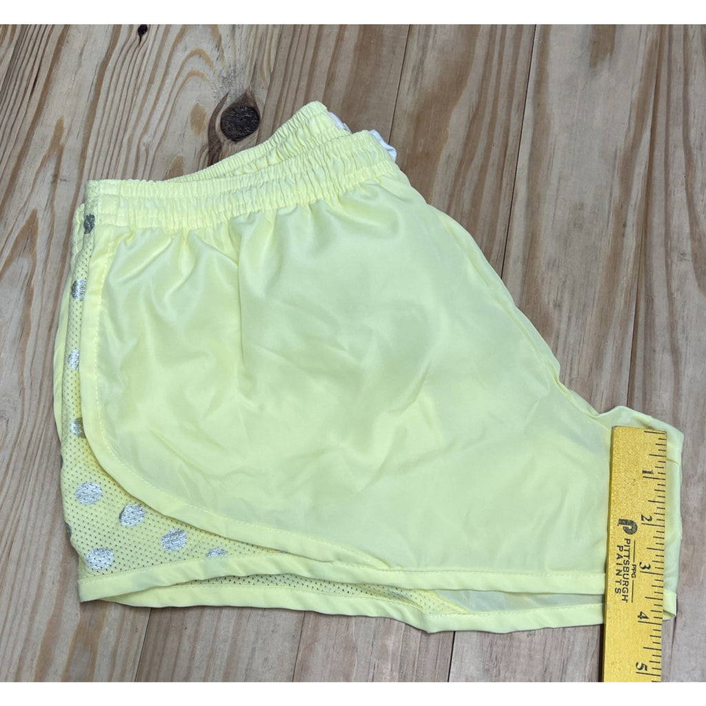 Derek Heart Womens Shorts Lined Yellow Silver Size Medium