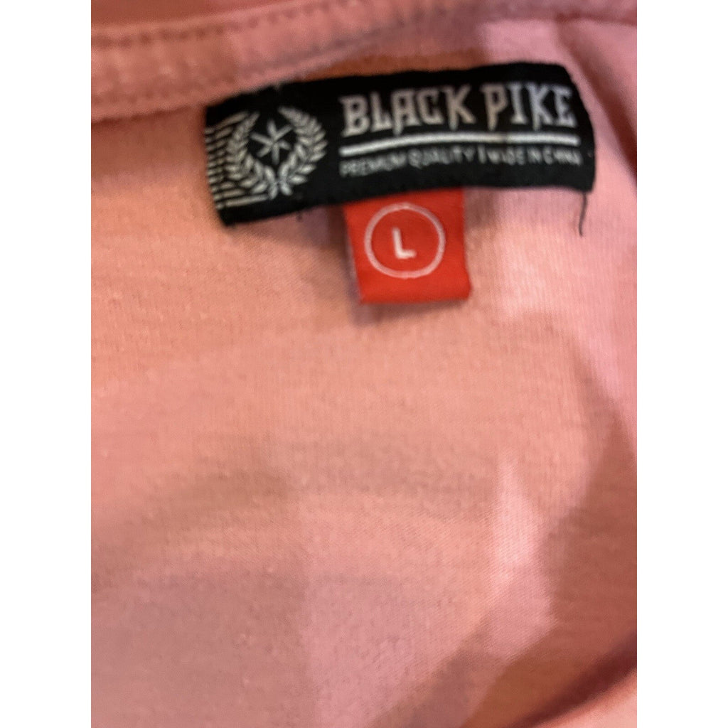 Black Pike Always Bet on Black Teddy Bear Gray Pink Color Block T-Shirt Men's L