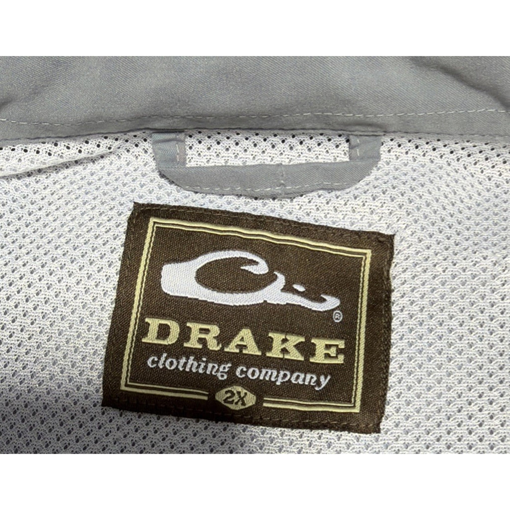Drake Waterfowl Systems Shirt Men’s Size 2X Gray Vented Hunting Fishing Outdoors