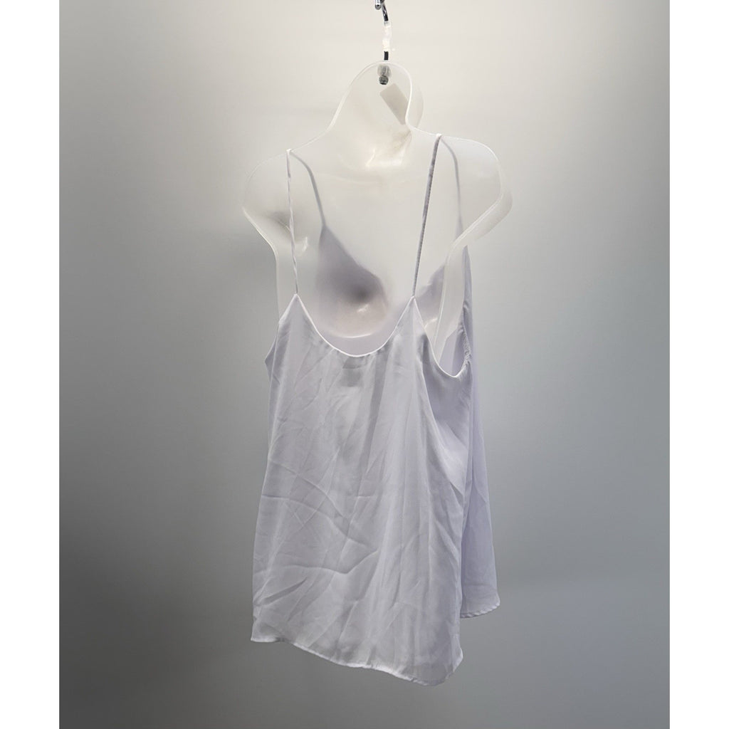 Adrienne White Tie Bust Sleeveless Tank Top Women's Size Large Flirty Boho Chic