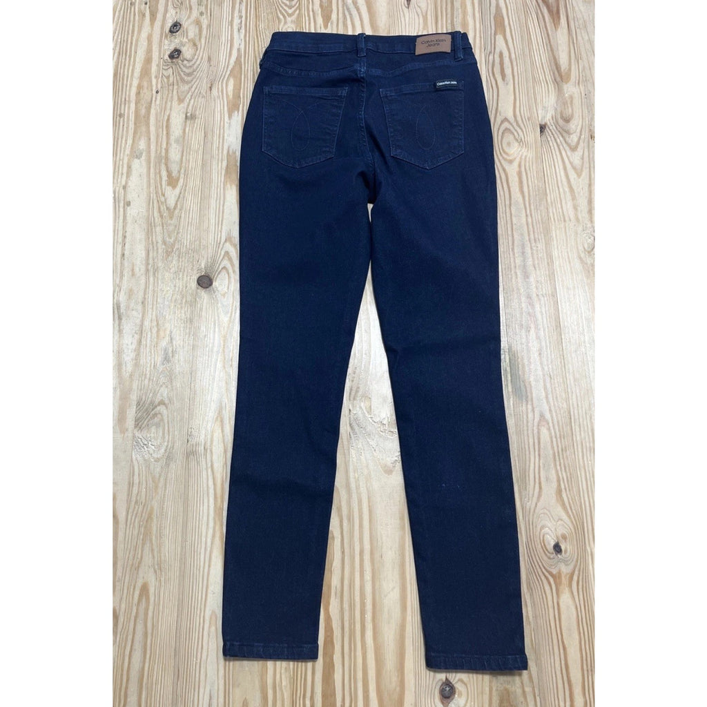 Calvin Klein High Rise Skinny Jeans Womens 6 Dark Blue Denim Zip Fly 5-Pocket