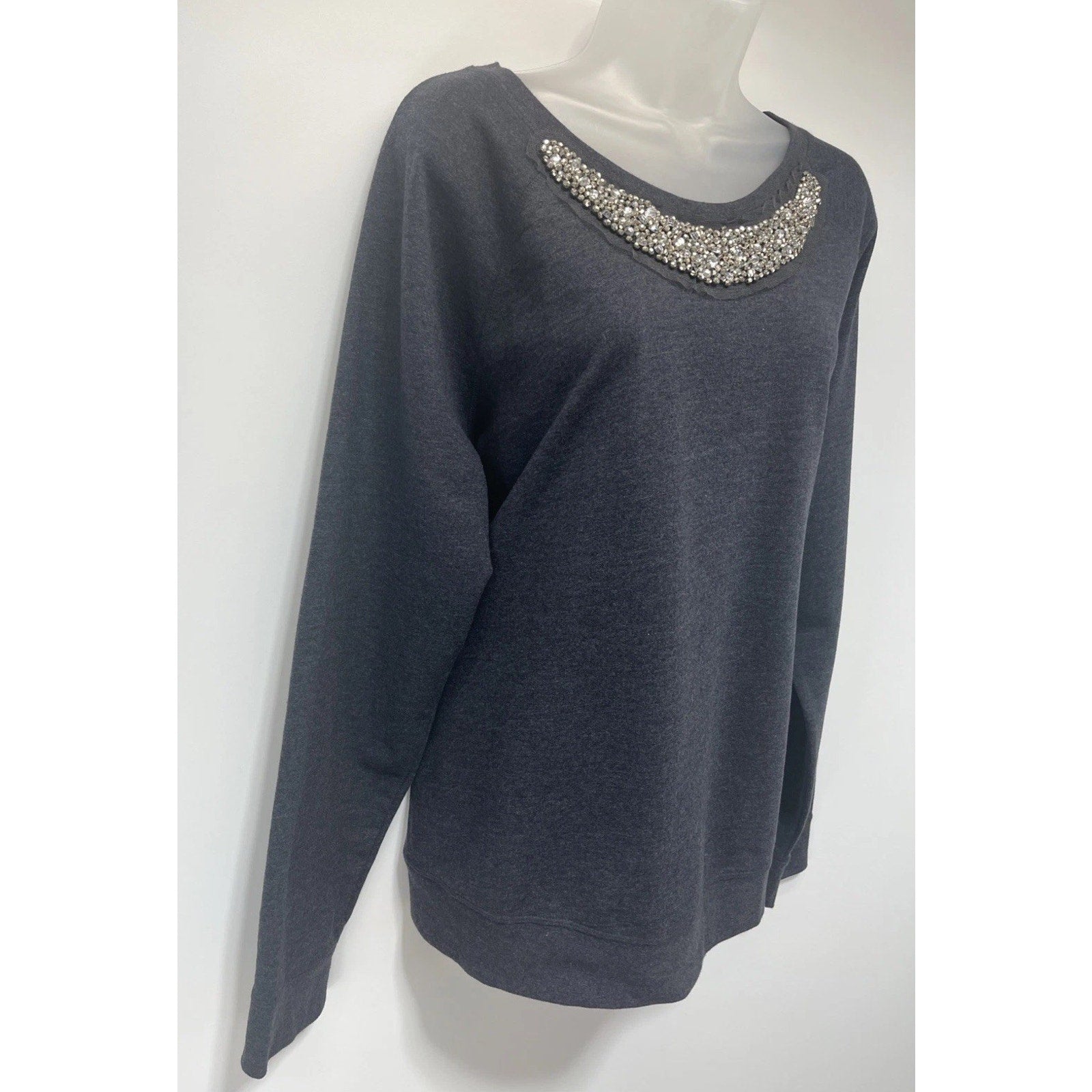Old Navy Size XL Gray Beaded Long Sleeve Sweater Women’s
