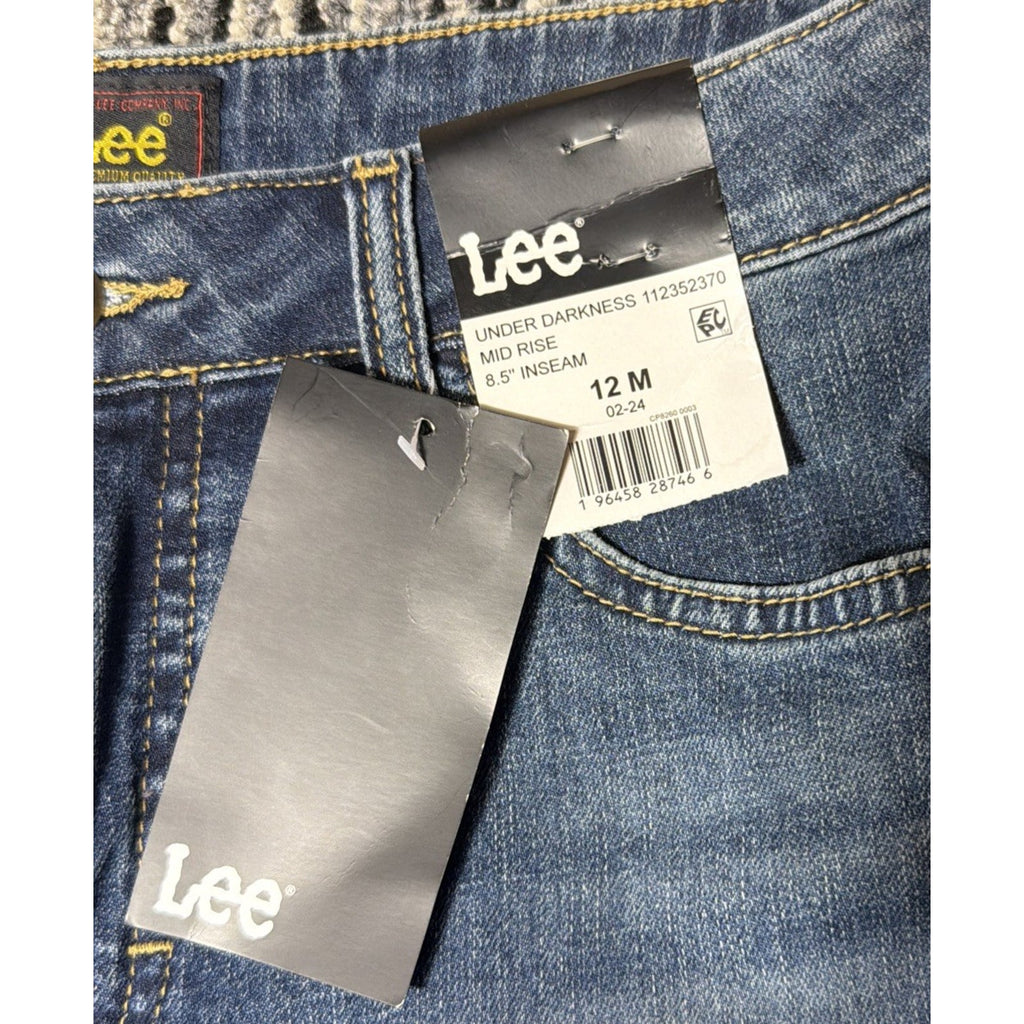 Lee Women's Bermuda Shorts Cuffed High Rise Under Darkness Deep Dyed Sz 12M New