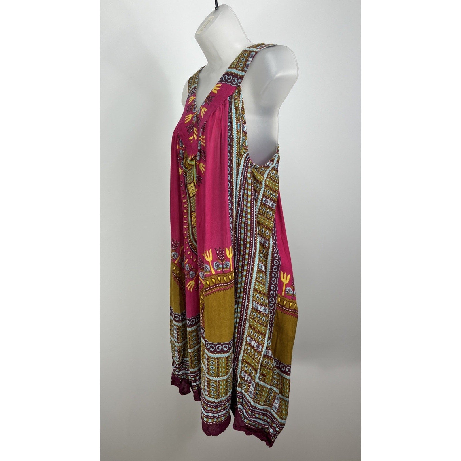 Mamta Maxi Dress One Size Aztec Print Pink