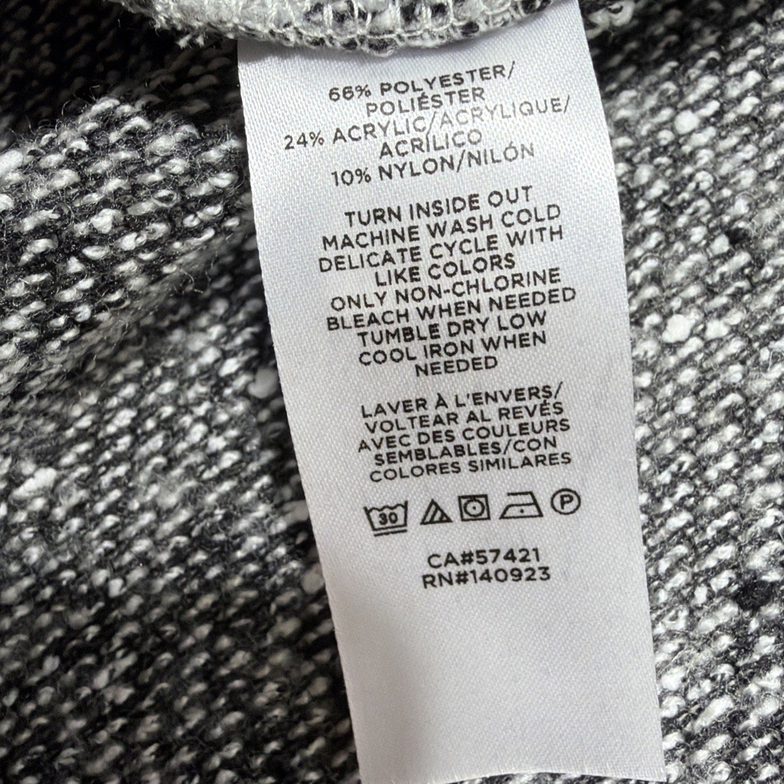 Lou & Gray For Loft Women’s Size XS Gray Black Marl Sweater Mock Neck Pullover