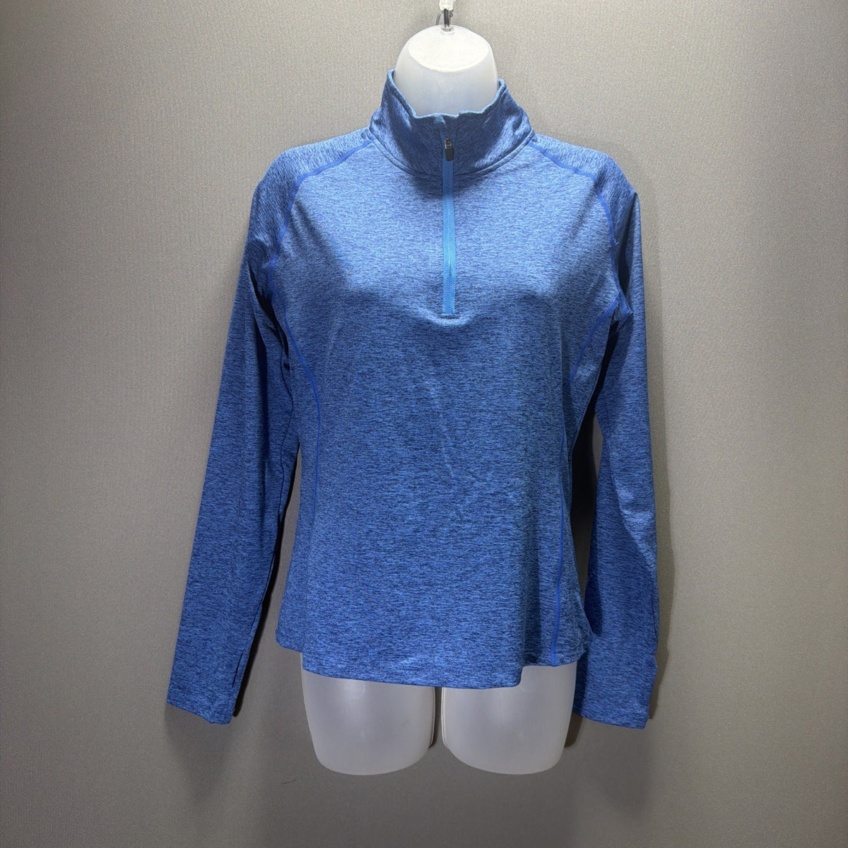 Cool Run Size S Womens Blue 1/2 Zip Athletic Running Pullover Stretch NWOT