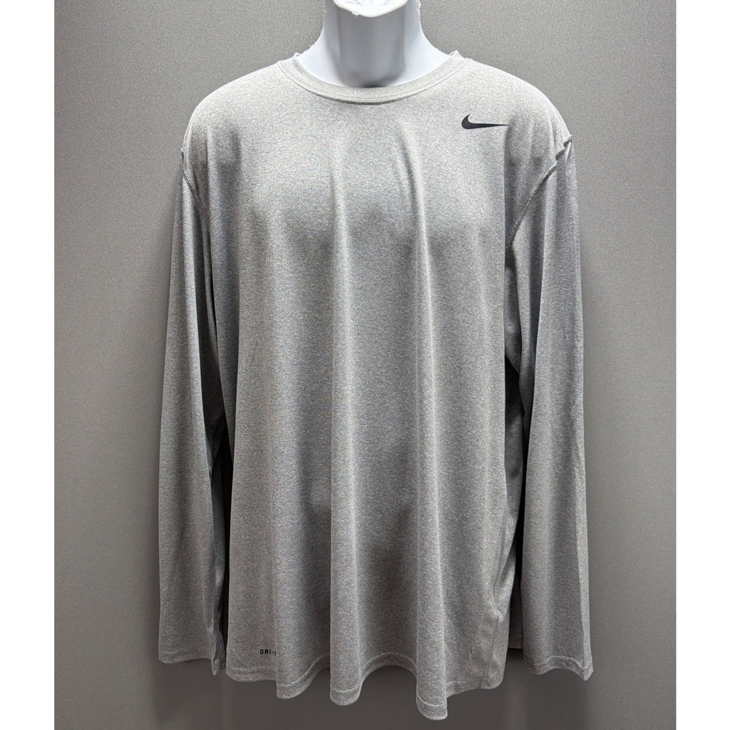 Nike Men's XL Dri-Fit Team Legend L/S Long Sleeve Shirt Heather Gray 377780-063