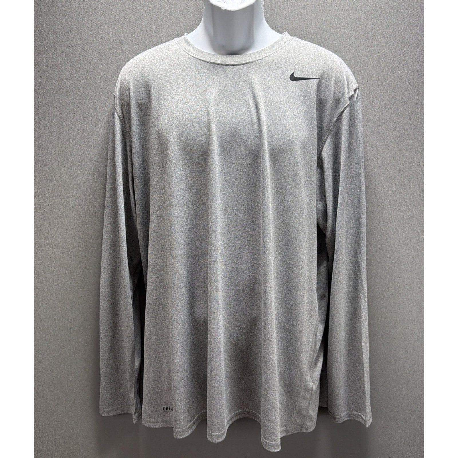 Nike Men's XL Dri-Fit Team Legend L/S Long Sleeve Shirt Heather Gray 377780-063