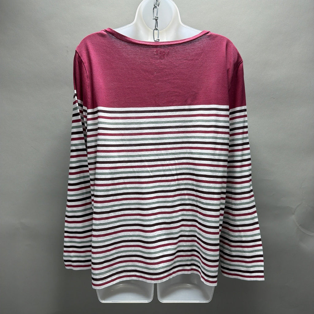 LOFT Striped Long Sleeve Tee, Size XL