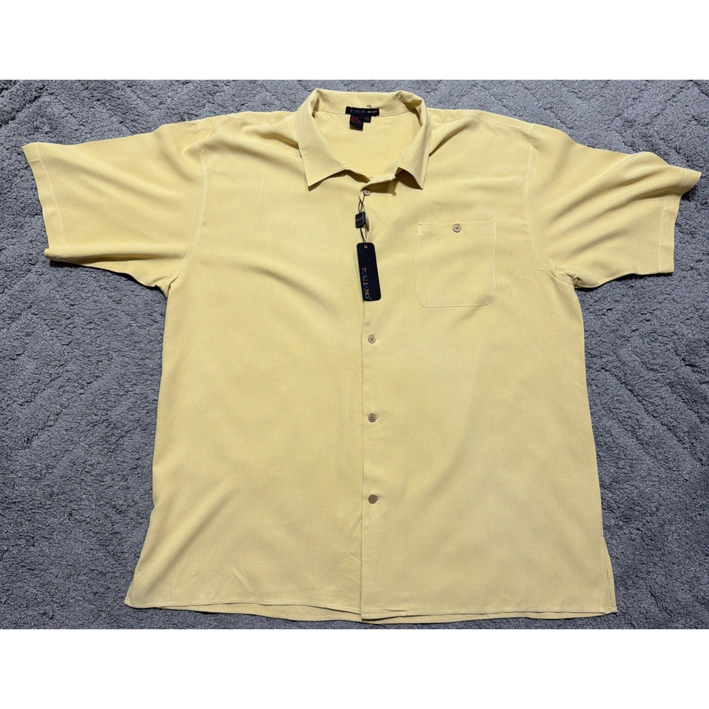 Tulliano Mens 3XL Short Sleeve Button 100% Silk Camp Set Shirt Beach Coastal NWT