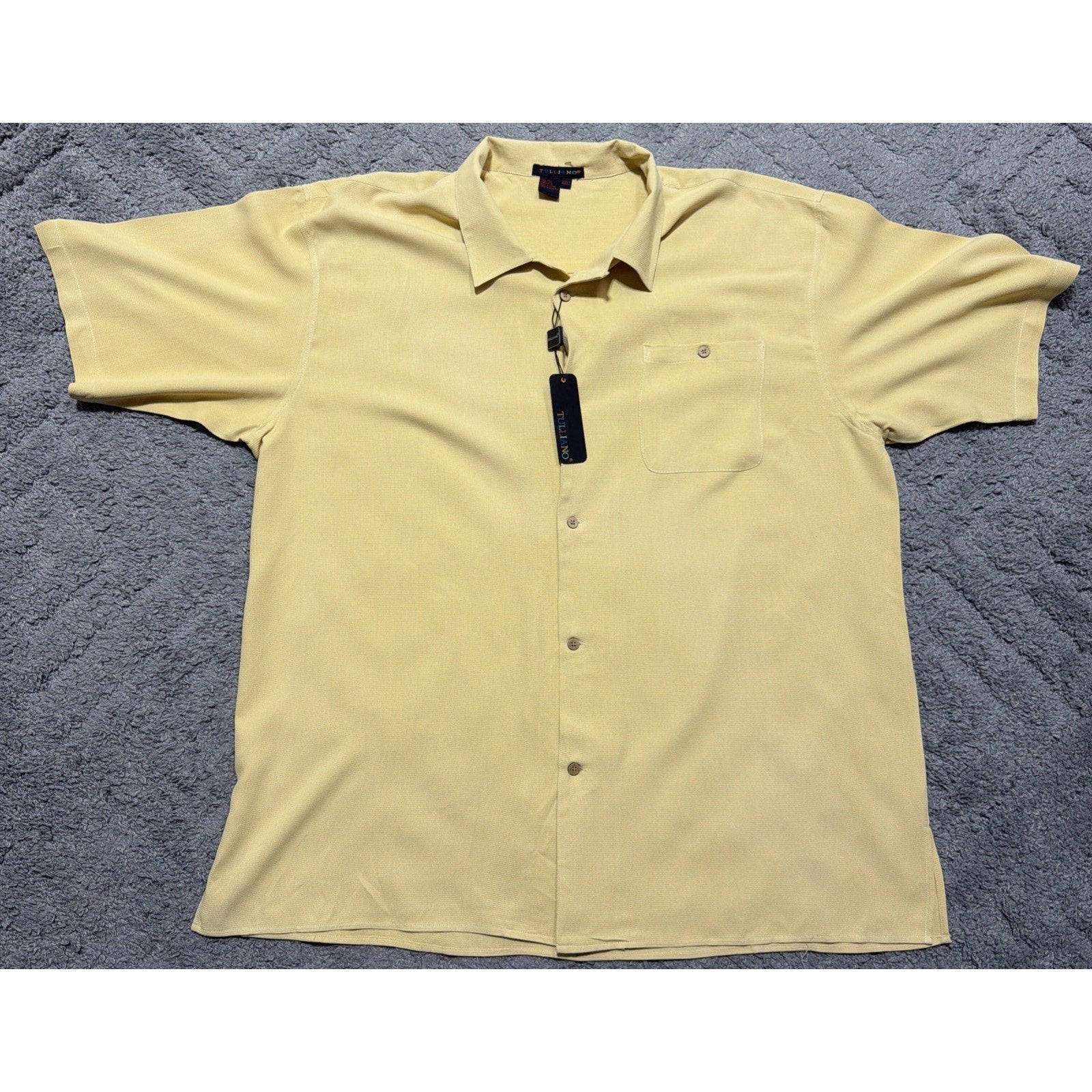 Tulliano Mens 3XL Short Sleeve Button 100% Silk Camp Set Shirt Beach Coastal NWT