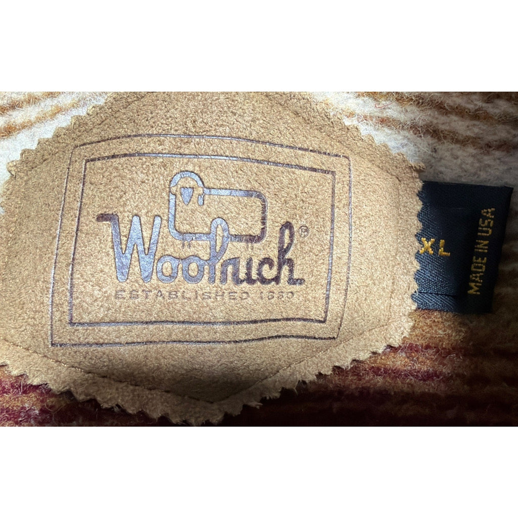 Vintage Woolrich Made USA Aztec Blanket Wool Lined BarnChore Canvas Jacket XL