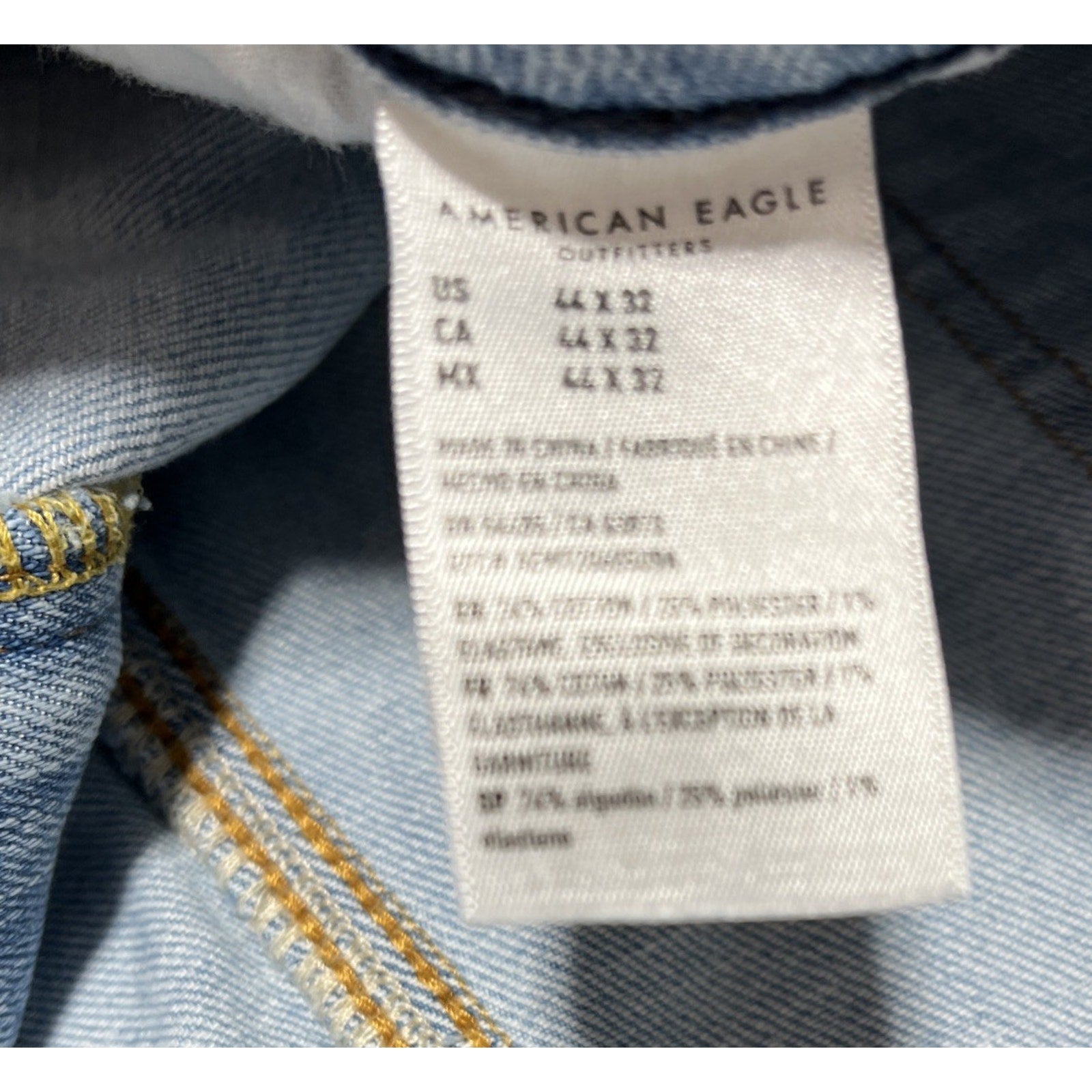 American Eagle Airflex + Temp Tech Jeans Men’s 44x32 Blue Denim Athletic Skinny