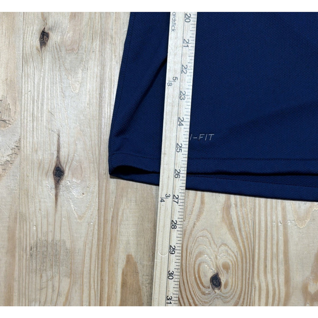 Men's Nike Authentic Team Futbol Soccer Blue Polo Shirt Size L Logo Shield #61