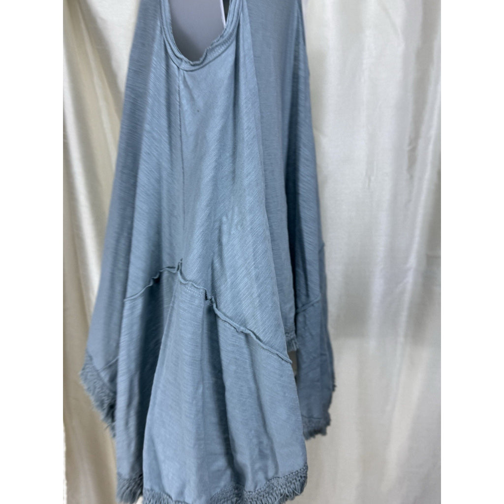 Umgee Green Ruffled Tank Women's Size Small Scoop Neck Stretch