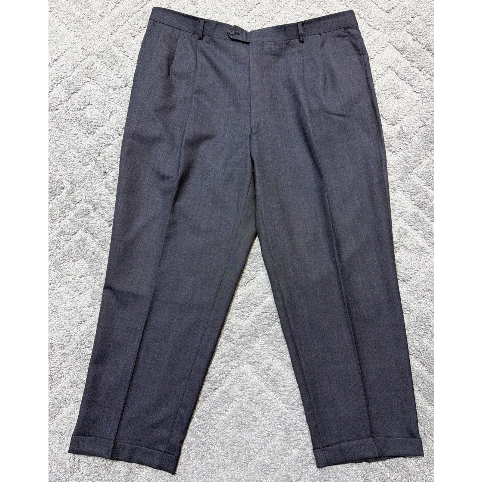 Joseph & Feiss Pants Mens 46 Trio Wool Dress Suit Business Formal Pleated Gray