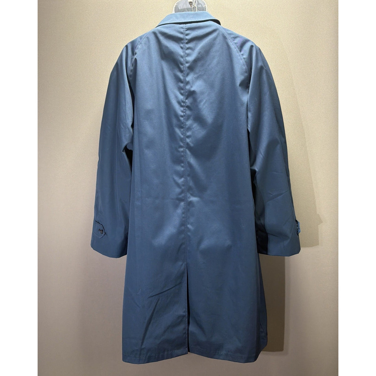 Vintage 70s Stevens Stormaster Navy Blue Trench Coat Borg Fleece Lined Mens 44 L
