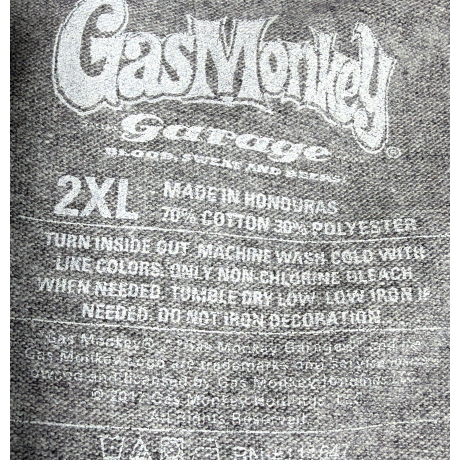 Gas Monkey Garage T-shirt Sz 2XL Adult Grey Gray Graphics T Dallas Texas 2004