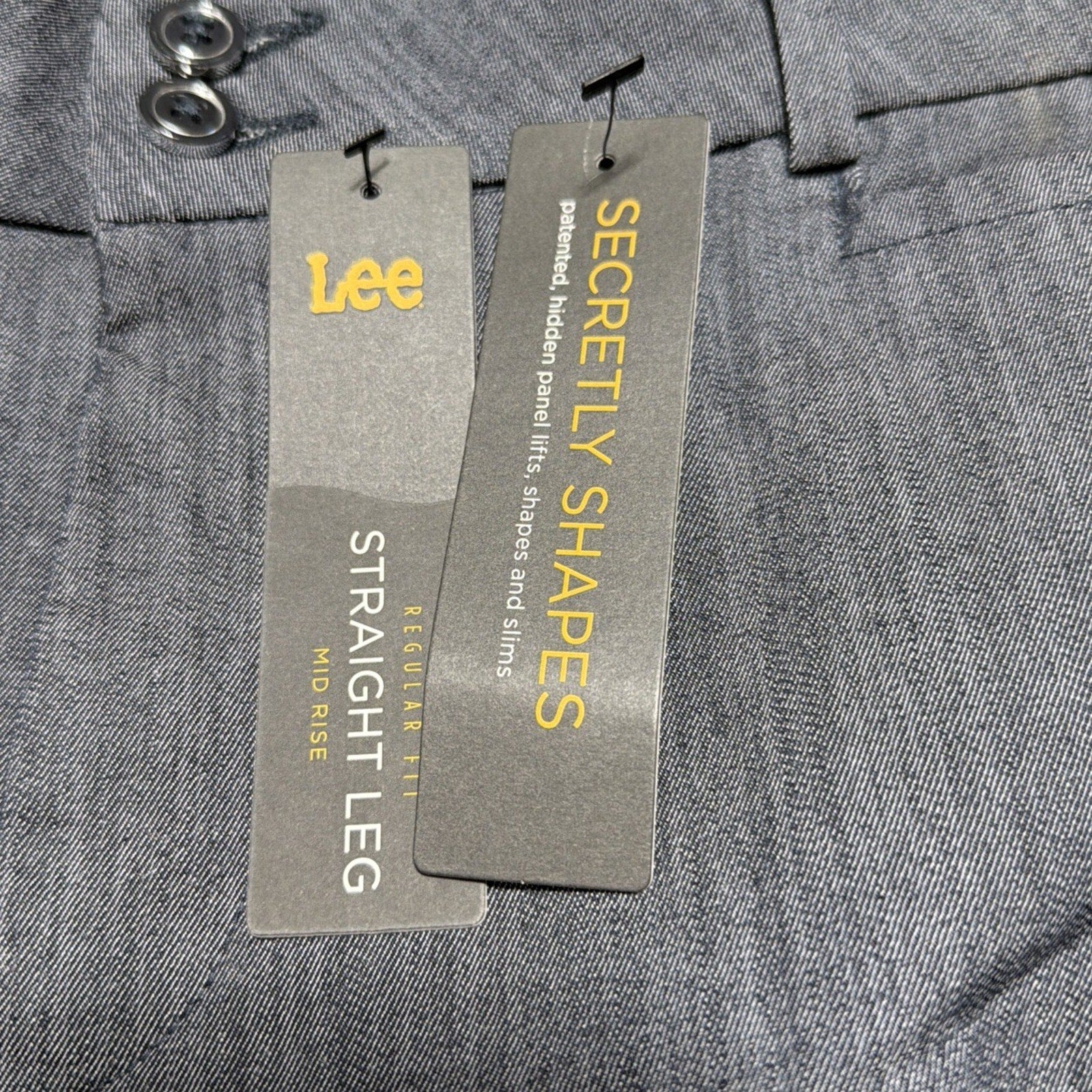New Lee Secretly Shapes Straight Leg Trouser Women's Pants 16 S Mid Rise 34x29