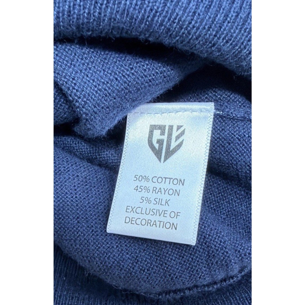 NWT Graham Luxe Silk Blend Blue Depths Blue Quarter Zip Sweater, Size M