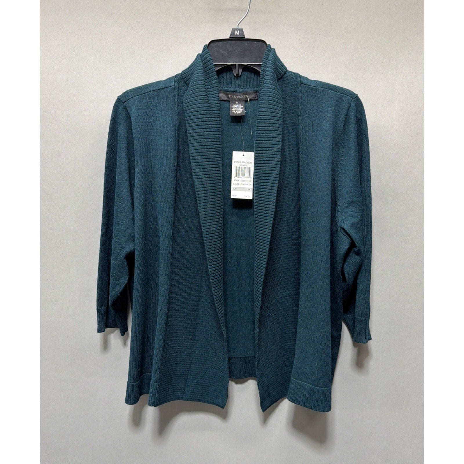89th & Madison Women’s Plus 1X Open Cardigan Sweater NWT